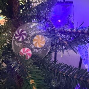Festive Candy Swirl Holiday Ornament